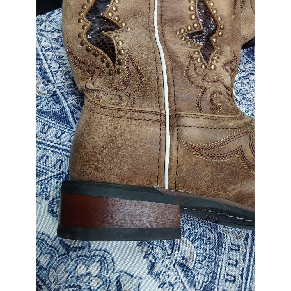 Ladies LAREDO Size 8.5M Boots Model 5661 brushed brown tan worn once - Picture 4 of 8